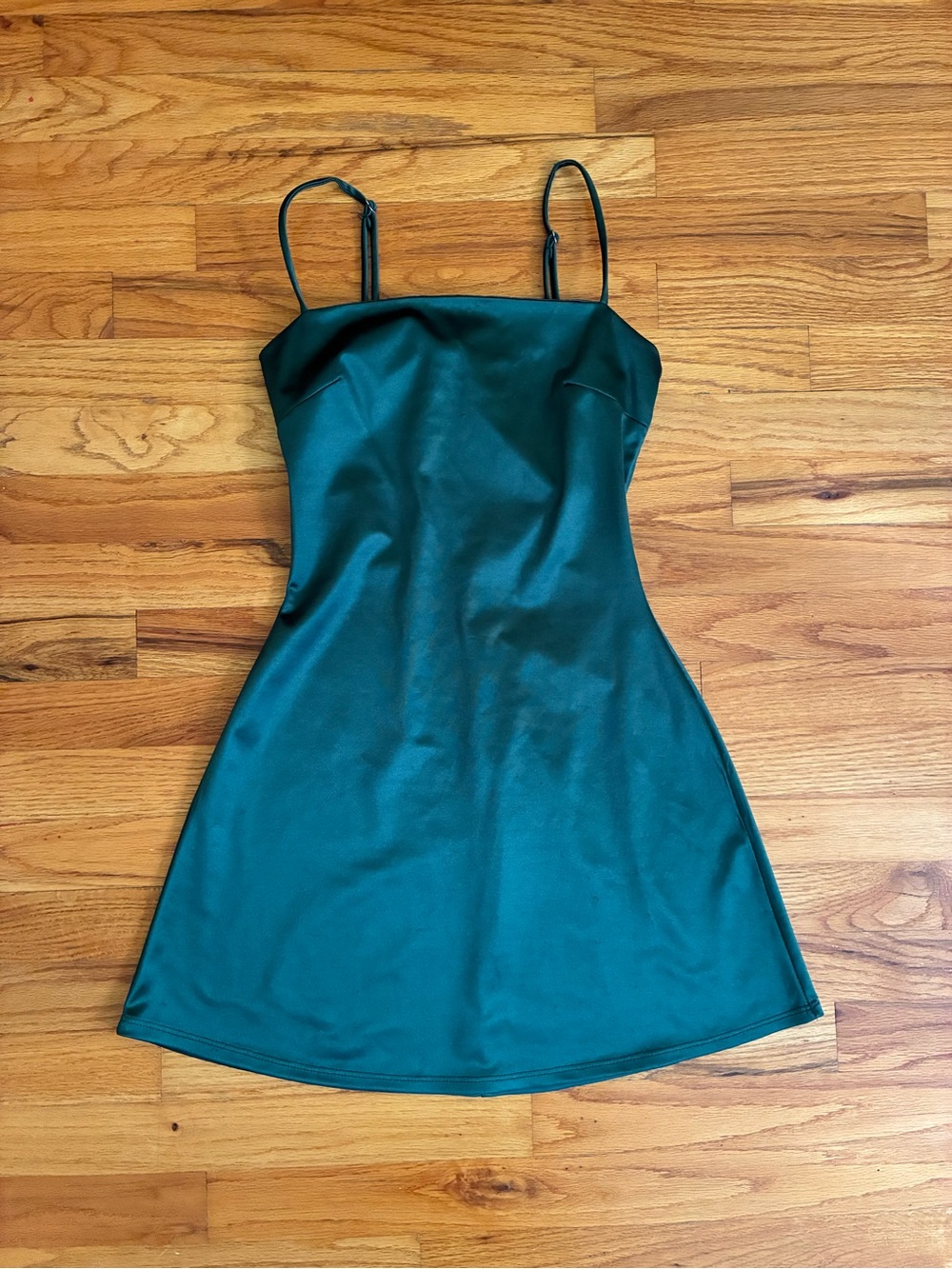 Windsor Teal Satin-Look Slip Dress with Adjustable Straps